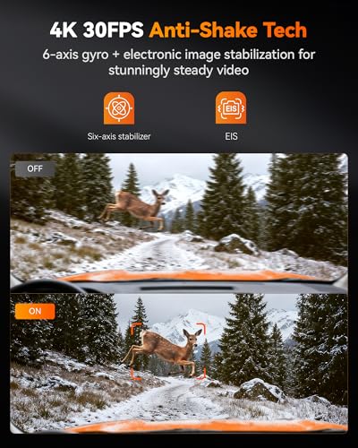 WOLFBOX X5 Duo كاميرا داش 4K+2.5K مضادة للاهتزاز، 8MP STARVIS 2 IMX678 IMX675، كاميرا سيارة مزدوجة أمامية وخلفية، واي فاي 5.8GHz، جي بي إس، بطاقة 64GB مشمولة، تحكم صوتي، شاشة لمس، وضع الركن - Image 3