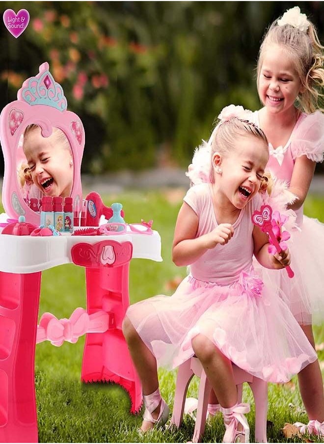 BAYBEE Kids Beauty Set Makeup Kit For Girls With Dressing Table Mirror Music Pretend Play Toys For Girls Role Play Toys For Kids Beauty Set For Kids Girls Kids Make Up Set Toys For Girls 2+Years Boys  - Image 4