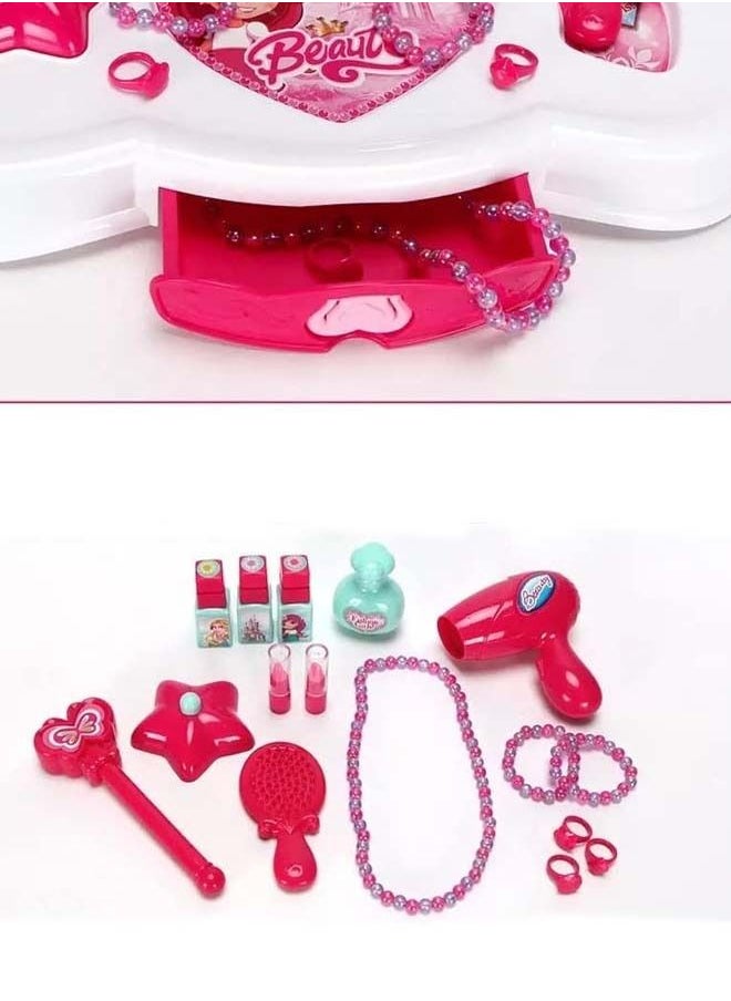 BAYBEE Kids Beauty Set Makeup Kit For Girls With Dressing Table Mirror Music Pretend Play Toys For Girls Role Play Toys For Kids Beauty Set For Kids Girls Kids Make Up Set Toys For Girls 2+Years Boys  - Image 5