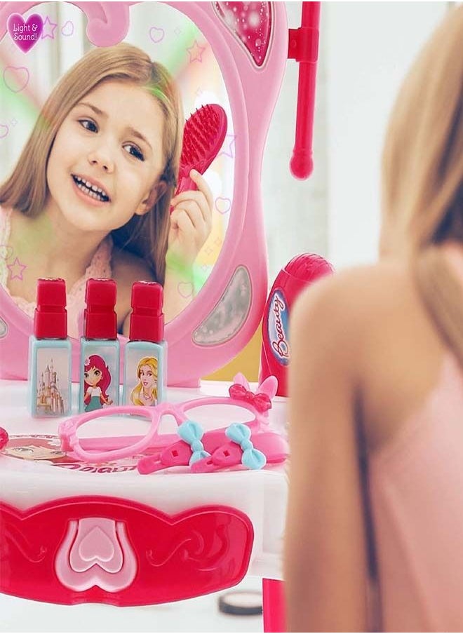 BAYBEE Kids Beauty Set Makeup Kit For Girls With Dressing Table Mirror Music Pretend Play Toys For Girls Role Play Toys For Kids Beauty Set For Kids Girls Kids Make Up Set Toys For Girls 2+Years Boys  - Image 2