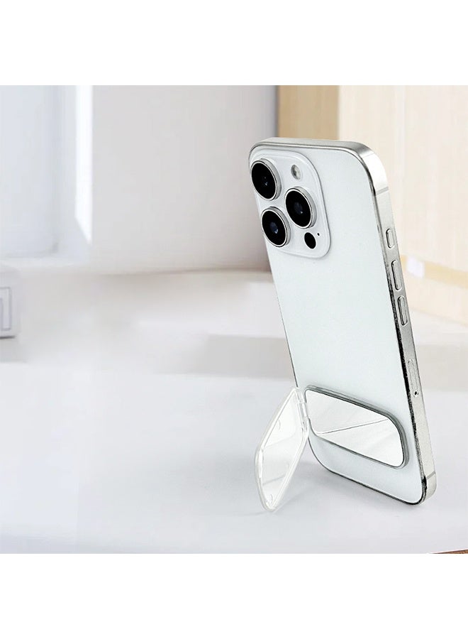 حامل هاتف صغير محمول مع مرآة، قابل للطي، 4 حوامل هواتف بمرآة بيضاء، دعم مستقر، مناسب للهواتف والأجهزة اللوحية - Image 3