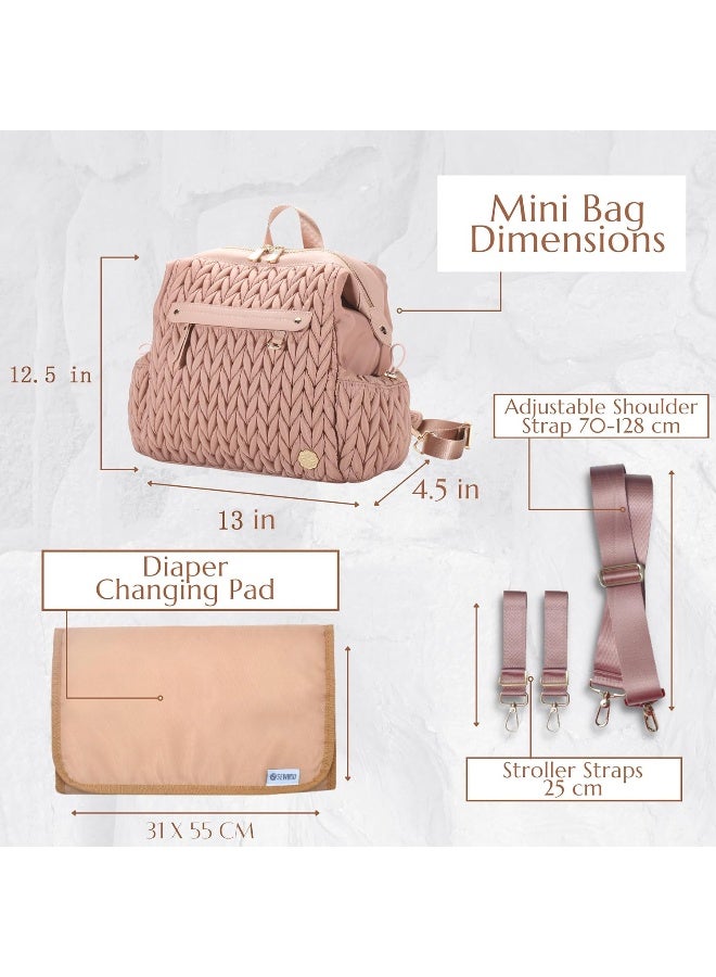 SEWBOO Small Backpack Purse, Mini Diaper Bag Backpack, Personal Item Travel Bag for Vacation with Multiple Straps - Image 3