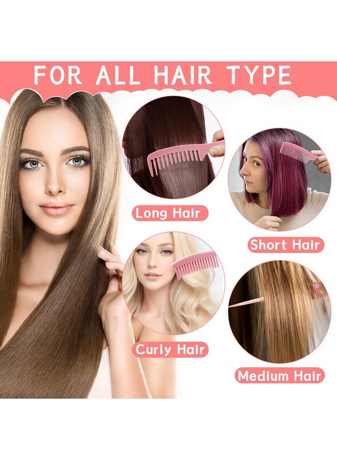 ستارت مايكرز مجموعة أمشاط شعر ستارت ميكرز، 5 قطع للنساء، مجموعة أمشاط لتصفيف الشعر وفك تشابكه - واسعة، دقيقة، ذيل فأر مفرق، تصفيف الشعر، أمشاط مزدوجة العرض للشعر الرطب والمموج والمجعد الكثيف، للنساء والرجال (وردي) - Image 5