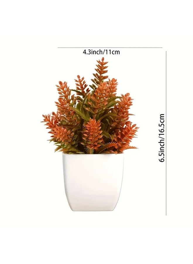 Set Of 4 Colorful Artificial Fall Potted Plants For Indoor Home Office Decor - Image 3