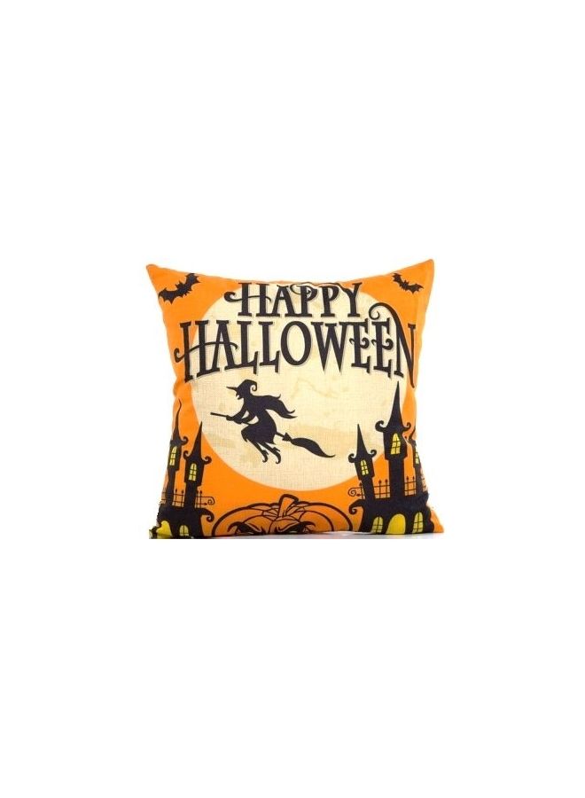 NIBEMINENT Decorative Printed Cushion Cover linen Orange/Black/Beige 45x45cm