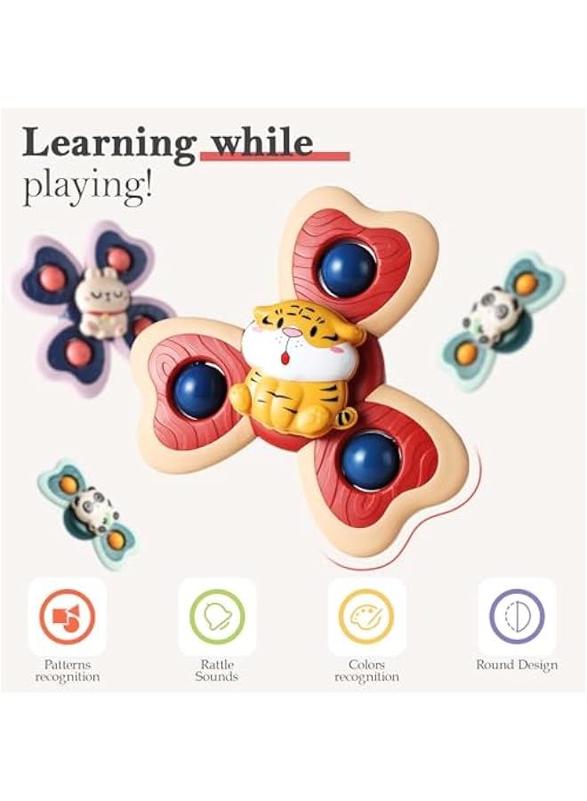 3PCS Suction Cup Spinner Toys for 1 Year Old Boy Girl|Spinning Top Baby Toys 12 18 Months|1 2 Year Old Boy Birthday Gift|Baby Bath Toys for Kids Ages 1-3|Sensory Toys for Toddlers 1-3 - Image 4