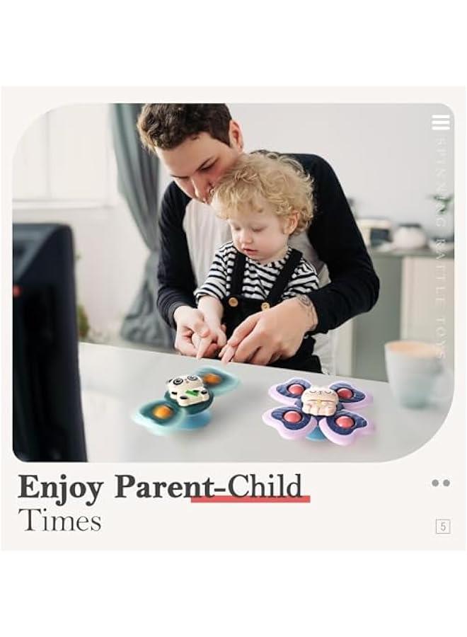 3PCS Suction Cup Spinner Toys for 1 Year Old Boy Girl|Spinning Top Baby Toys 12 18 Months|1 2 Year Old Boy Birthday Gift|Baby Bath Toys for Kids Ages 1-3|Sensory Toys for Toddlers 1-3 - Image 5