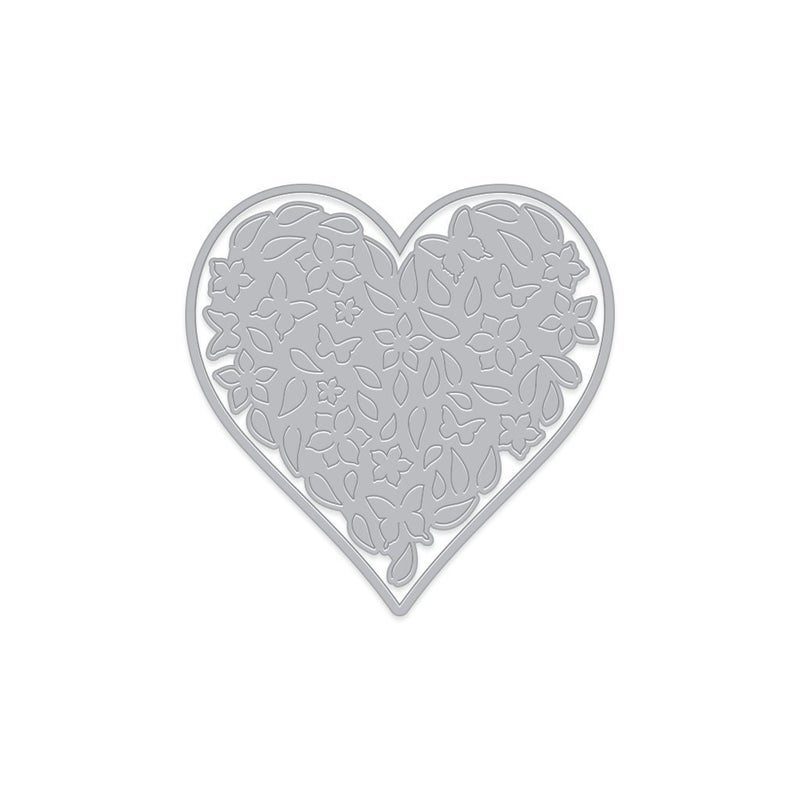 Hero Arts DI441 Paper Layering Floral Heart with Frame D 
