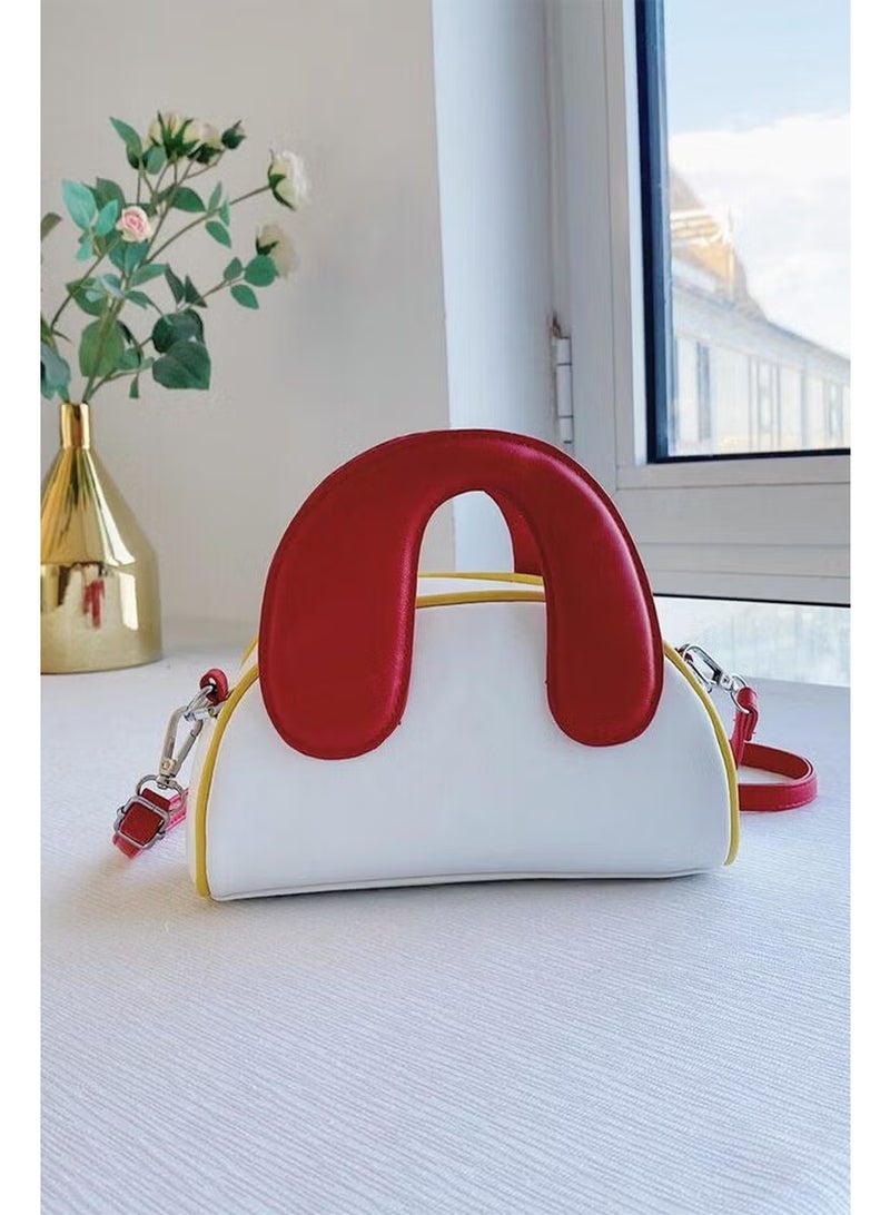 Bahels Women's White Special Design Bloom Strap Shoulder Bag - Image 3