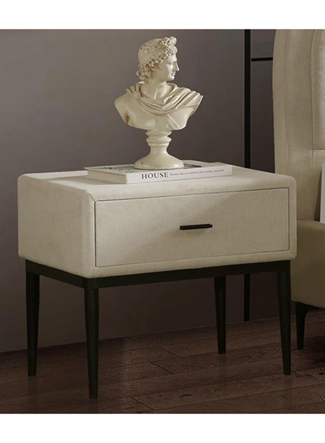 Home Canvas KYOTO Bedside Table with Drawer & Powder-Coated Tapered Legss  - Image 2
