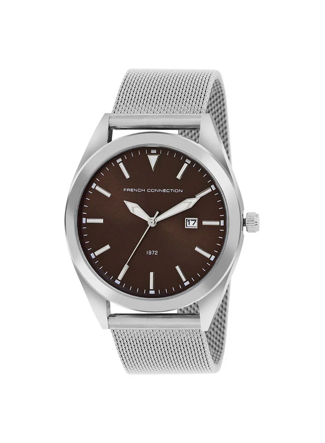 French Connection 42mm Men's Quartz Watch with Brown Dial