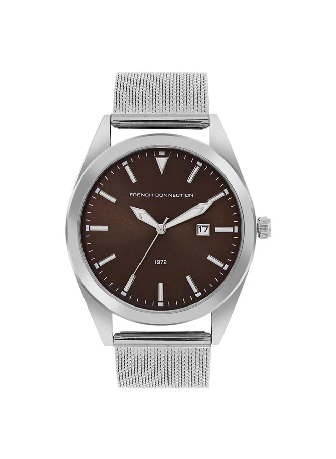 French Connection 42mm Men's Quartz Watch with Brown Dial