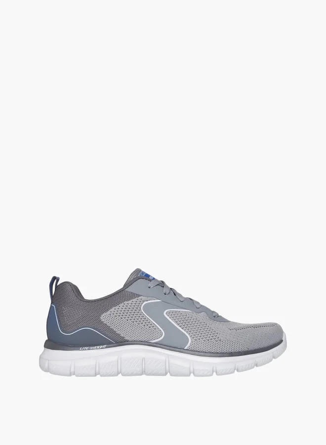 سكيتشرز Men's Logo Detail Sports Shoes With Lace-Up Closure - Track