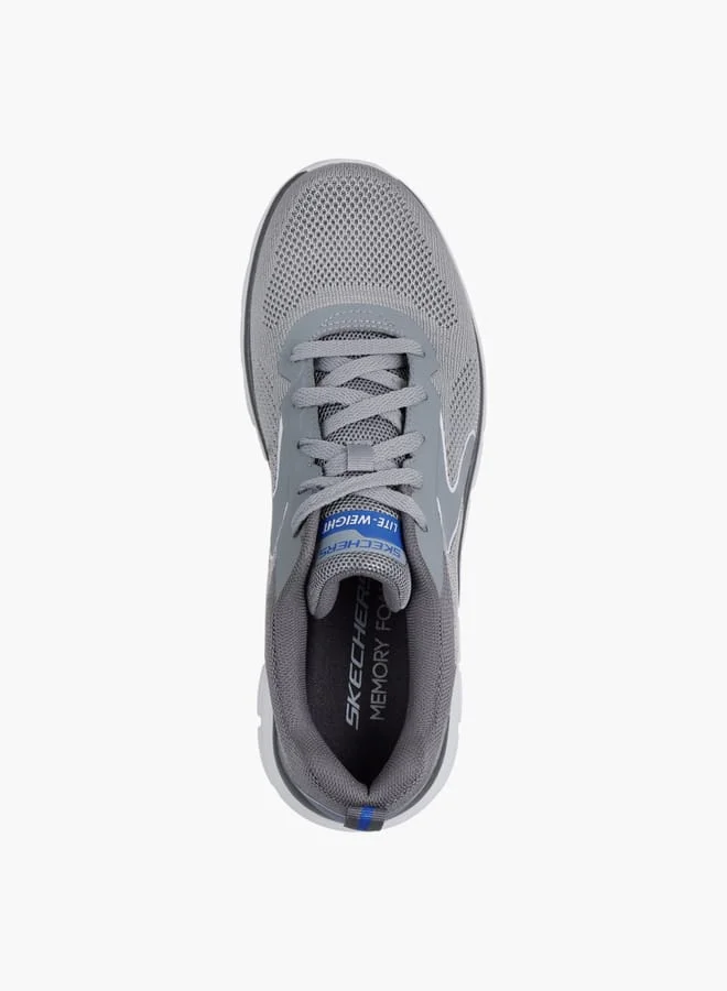 سكيتشرز Men's Logo Detail Sports Shoes With Lace-Up Closure - Track