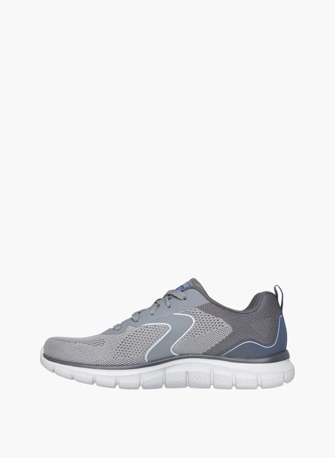 سكيتشرز Men's Logo Detail Sports Shoes With Lace-Up Closure - Track