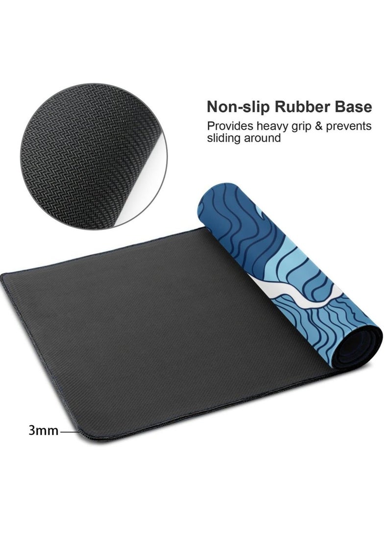 Generic - Japanese Blue and White Wave Mouse Pad – Gaming  Mat XL Size Anti Slip Base – Speed Edition | 80 X 30 cm - Image 1