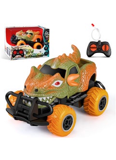 KASTWAVE Dinosaur Remote Control Car Toys Mini RC Race Car Monster Trucks Toddler Gifts Stunt Toy Car for Boys Age 3 5 6 4 7  - Image 1