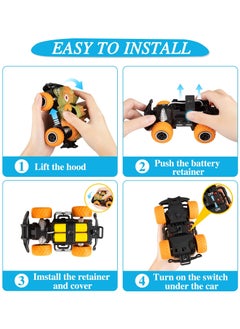 KASTWAVE Dinosaur Remote Control Car Toys Mini RC Race Car Monster Trucks Toddler Gifts Stunt Toy Car for Boys Age 3 5 6 4 7  - Image 3