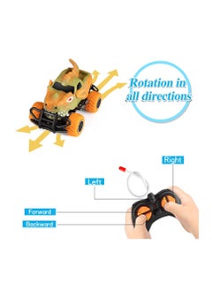 KASTWAVE Dinosaur Remote Control Car Toys Mini RC Race Car Monster Trucks Toddler Gifts Stunt Toy Car for Boys Age 3 5 6 4 7  - Image 4