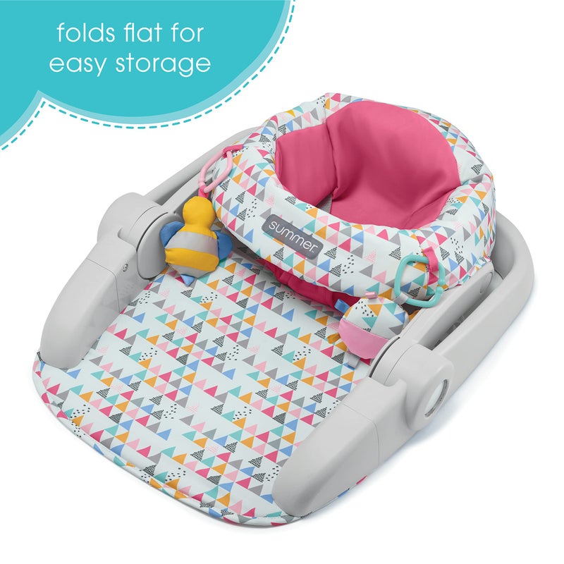 ingenuity Summer Infant Learn-to-Sit 2-Position Floor Seat (Funfetti Pink) - Sit Baby Up in This Adjustable Baby Activity Seat Appropriate for Ages 4-12 Months - Includes Toys - Image 4