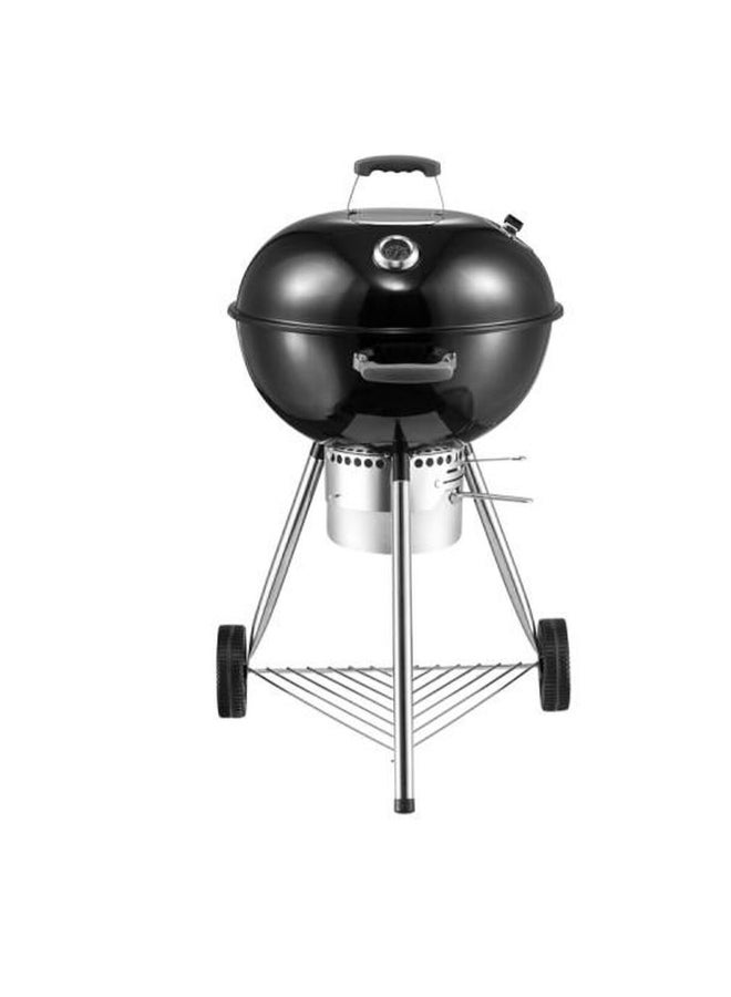 MASTER COOK Deluxe Round Charcoal Grill with Wheels Black and Silver 22inch SRCG22022N - Image 2