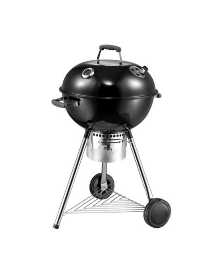 MASTER COOK Deluxe Round Charcoal Grill with Wheels Black and Silver 22inch SRCG22022N - Image 1