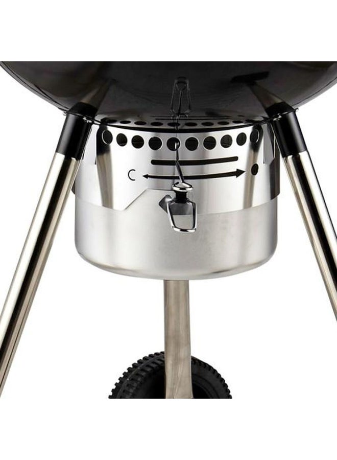 MASTER COOK Deluxe Round Charcoal Grill with Wheels Black and Silver 22inch SRCG22022N - Image 3