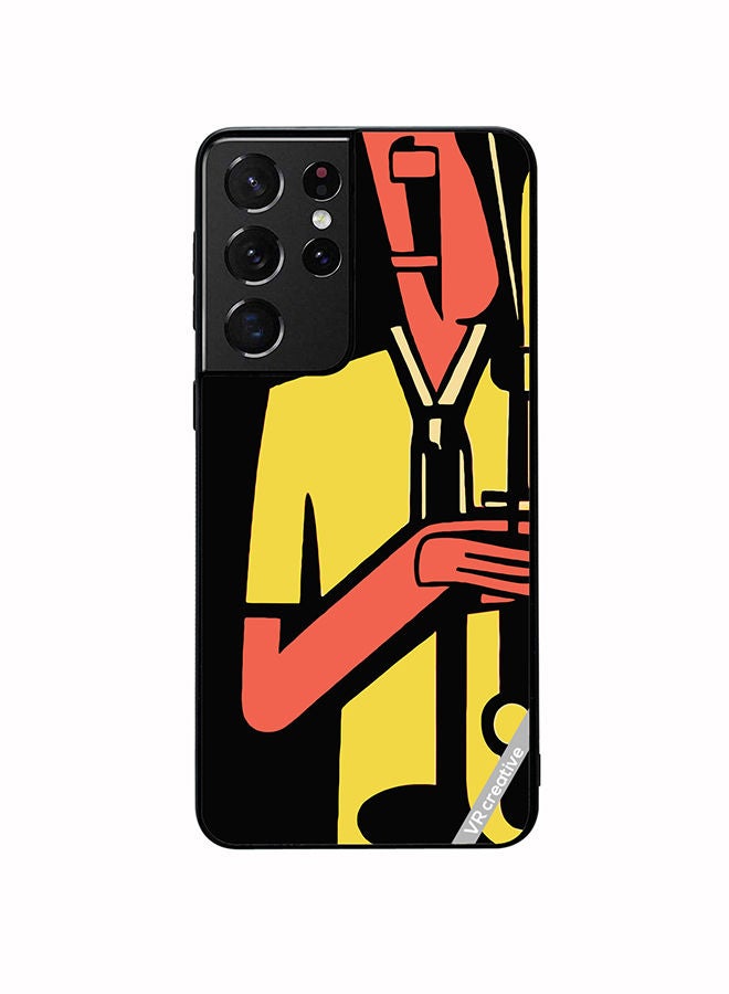 VR CREATIVE Protective Case Cover For Samsung Galaxy S21 Ultra 5G Jazz Trumpeter Design Multicolour - Image 1