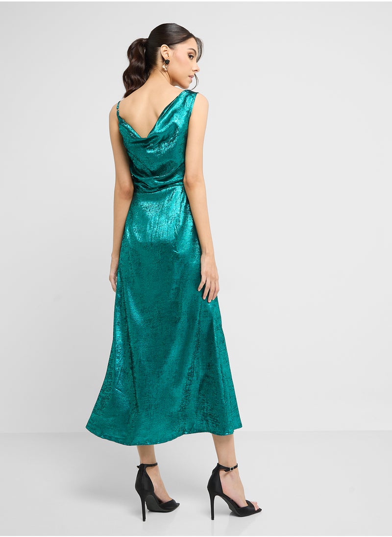 ELLA One Shoulder Shimmer Dress  - Image 2