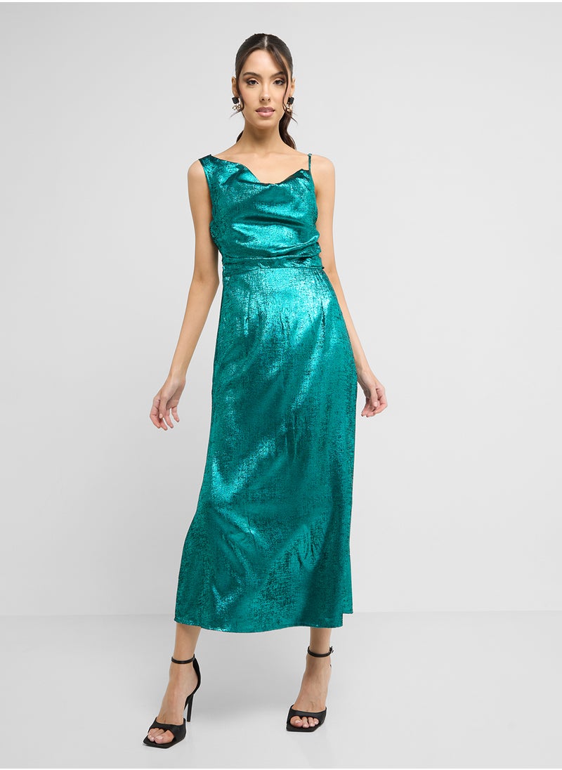 ELLA One Shoulder Shimmer Dress  - Image 1