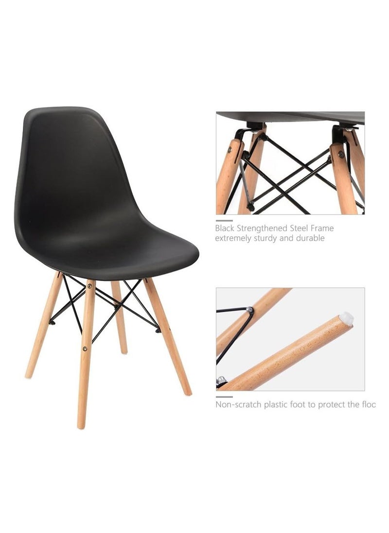 Mahmayi Mahmayi Cenare 9-Piece Dining Set for Kitchen, 160 X 80 Dining Table With 8 X DSW Plastic Dining Chair - Black  - Image 3