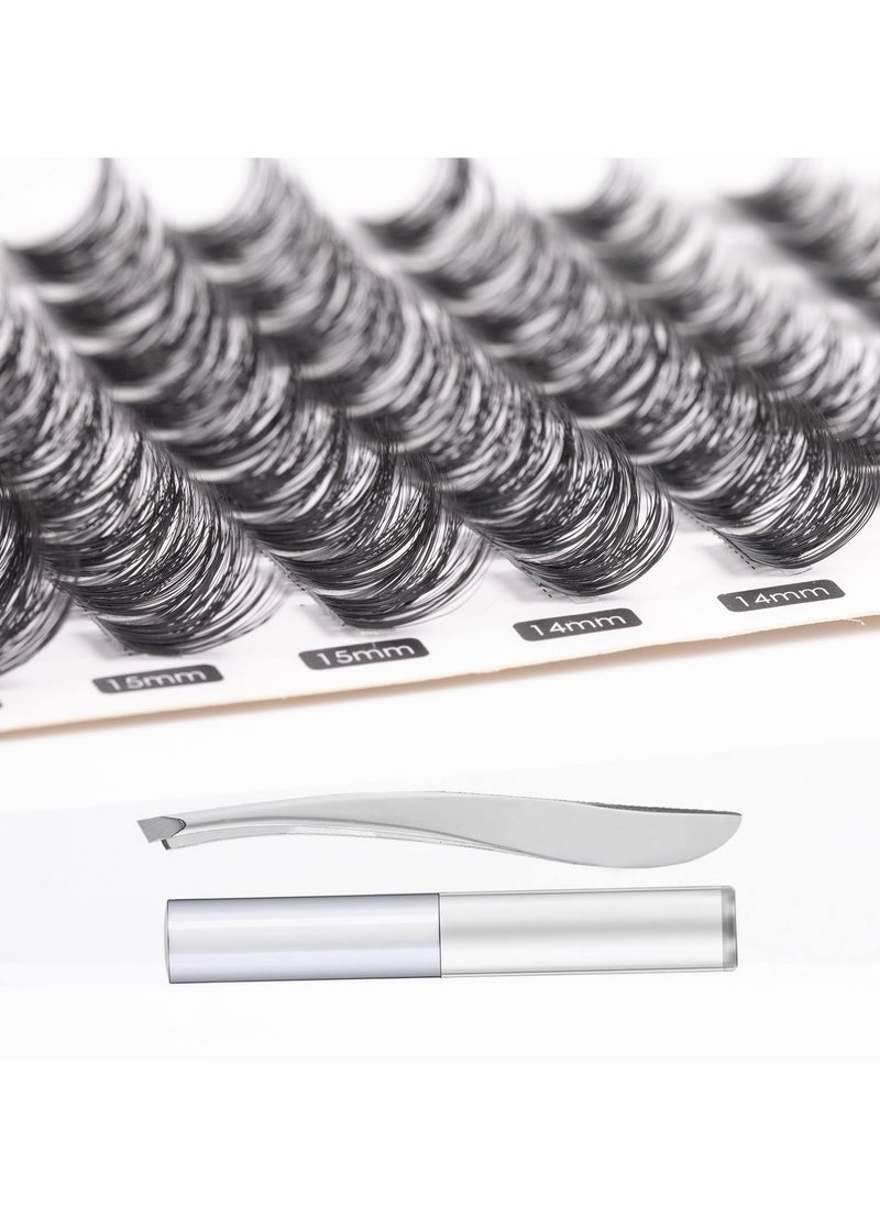 SYOSI - Individual Lashes Cluster Lashes 45 Pcs DIY False Eyelashes Reusable 3D Eyelash Extension Kit Soft Natural Curl Individual Eyelashes with Eyelash Glue - Image 1