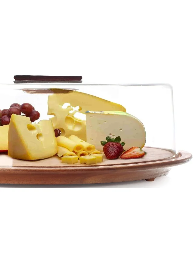 بيلي Billi Wooden Cheese Dome With Acrylic Cover