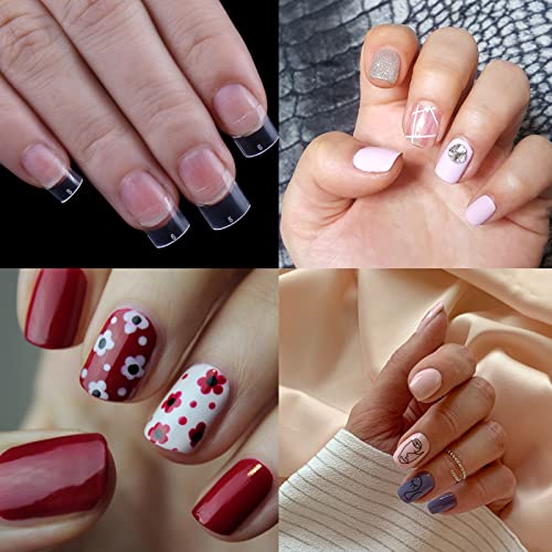 Beuniar Acrylic Natural Nail Tips 500Pcs Short French Artificial Square False Tip for Manicure with Storage Box - Image 3
