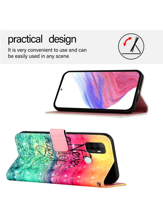 اس-توب جراب لهاتف OPPO A53s 4G / A33 2020 4G جراب هاتف جلدي أفقي برسومات ثلاثية الأبعاد - Image 3