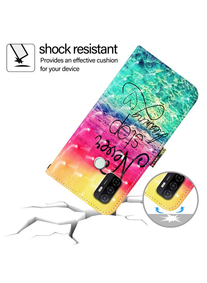 اس-توب جراب لهاتف OPPO A53s 4G / A33 2020 4G جراب هاتف جلدي أفقي برسومات ثلاثية الأبعاد - Image 5