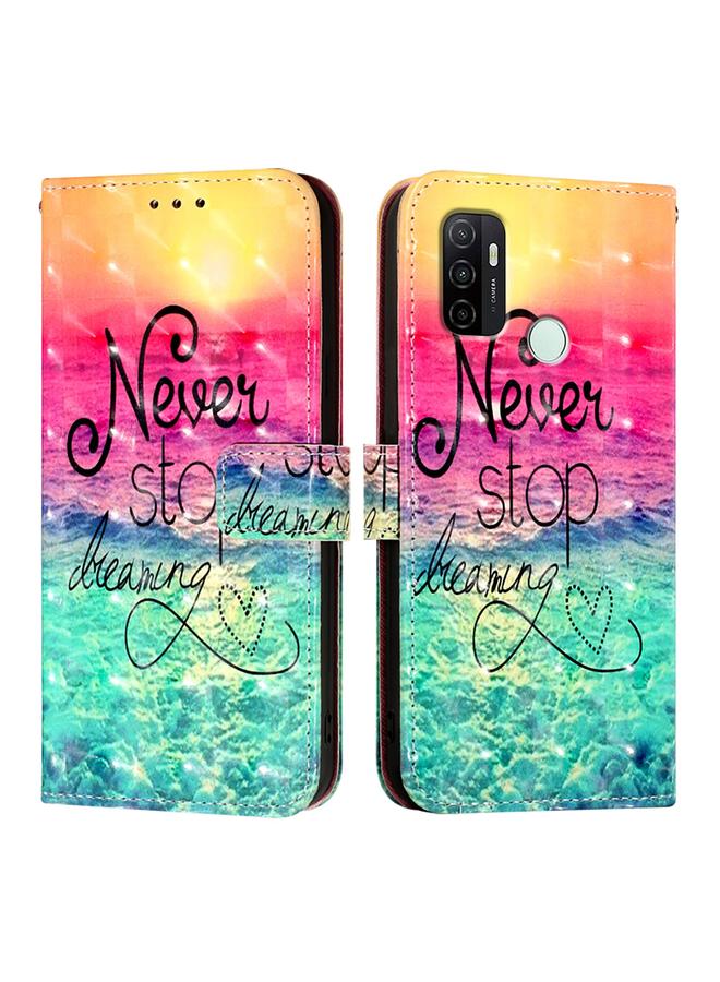 اس-توب جراب لهاتف OPPO A53s 4G / A33 2020 4G جراب هاتف جلدي أفقي برسومات ثلاثية الأبعاد - Image 2