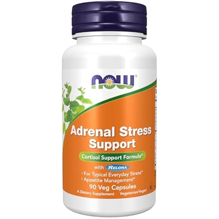 now Supplements, Adrenal Stress Support, Cortisol Support Formula* with Relora®, For Typical Everyday Stress*, Appetite Management*, 90 Veg Capsules - Image 1