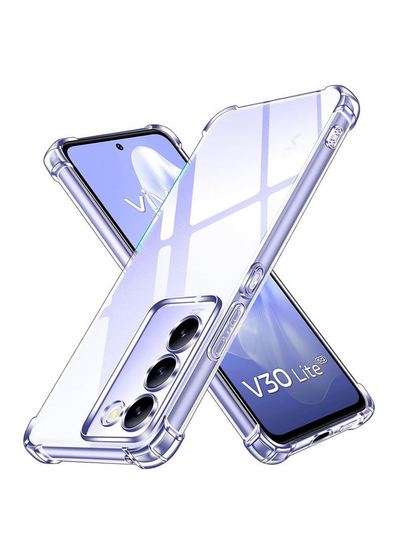 Techie Vivo V30 Lite 5G TPU Bumper corner ultra slim clear case Shockproof anti fingerprint transparent protective back cover - Image 1