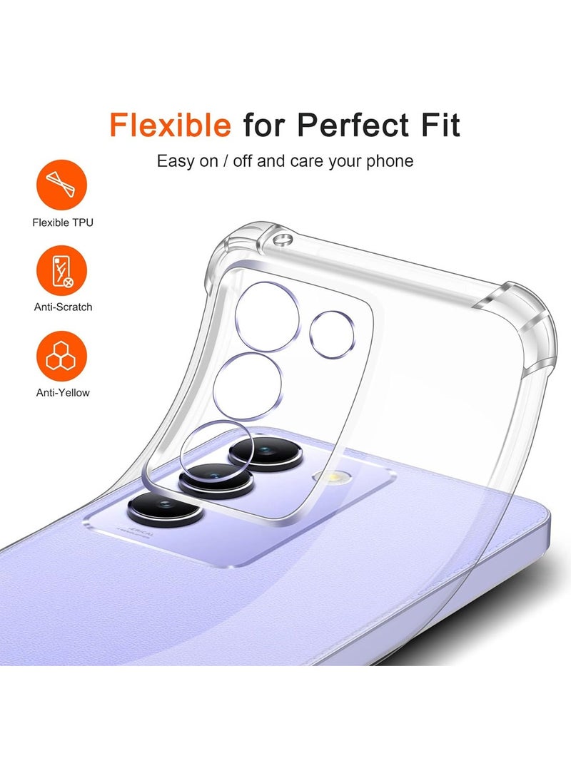 Techie Vivo V30 Lite 5G TPU Bumper corner ultra slim clear case Shockproof anti fingerprint transparent protective back cover - Image 4
