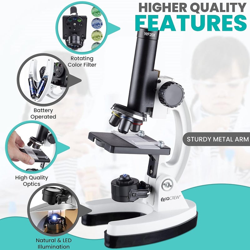 AmScope AmScope  M40KMDM35 IQCREW by 120X  1200X Kids 85 Piece Premium Microscope STEM Kit with Color Camera Interactive Kids Friendly Software Prepared and Blank Slides and More  - Image 3