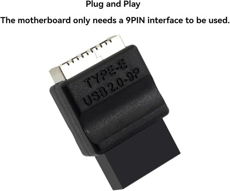USB 2.0 9 Pin Male to Type E Female Motherboard Header Adapter 2 Pack - Image 4