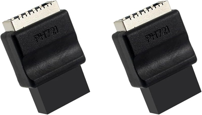USB 2.0 9 Pin Male to Type E Female Motherboard Header Adapter 2 Pack - Image 2