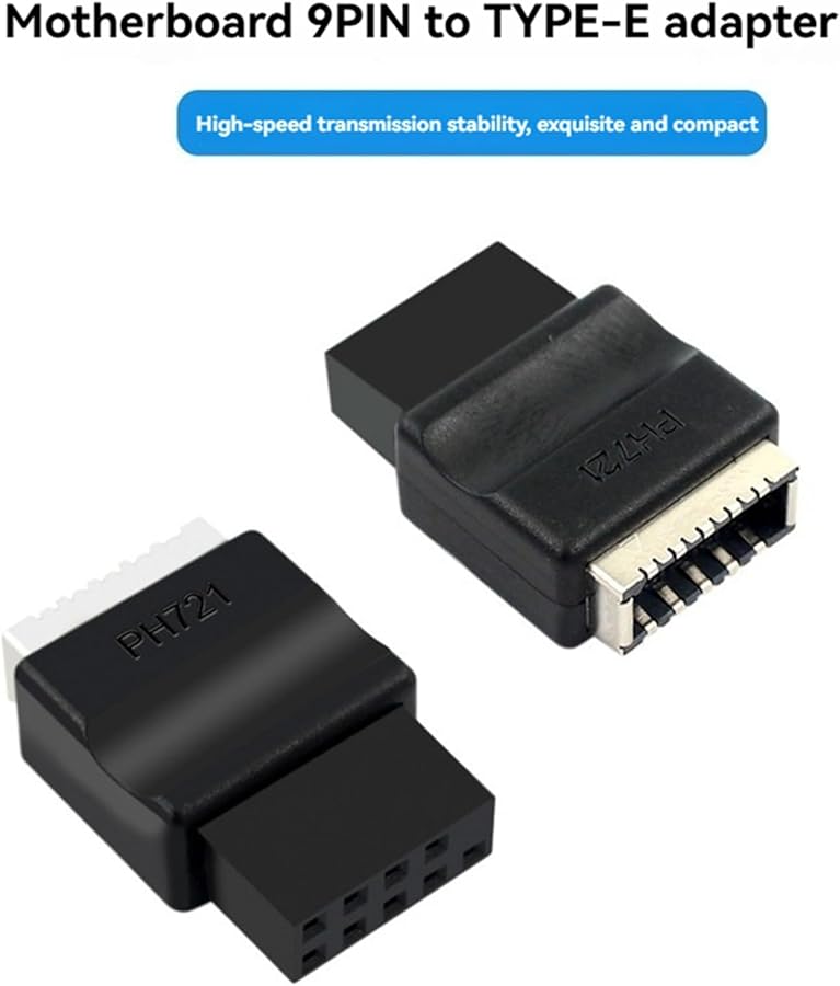 USB 2.0 9 Pin Male to Type E Female Motherboard Header Adapter 2 Pack - Image 5