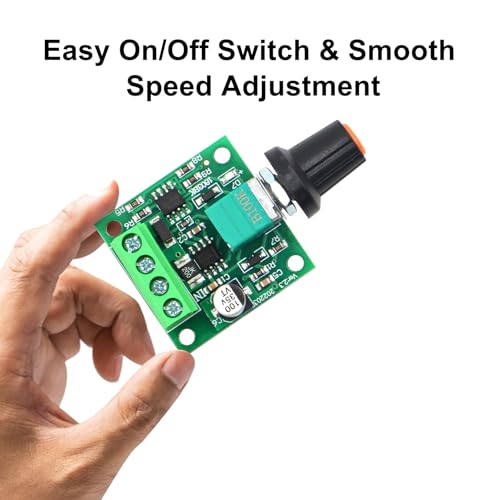 RioRand Ver.2.0 Premium PWM DC Motor Speed Controller 1803BK | 1.8V-12V Max 15V 2A with Self-Recovery Fuse & On/Off Switch for DIY Electronics Low Voltage LED Dimming 2PCS - Image 5
