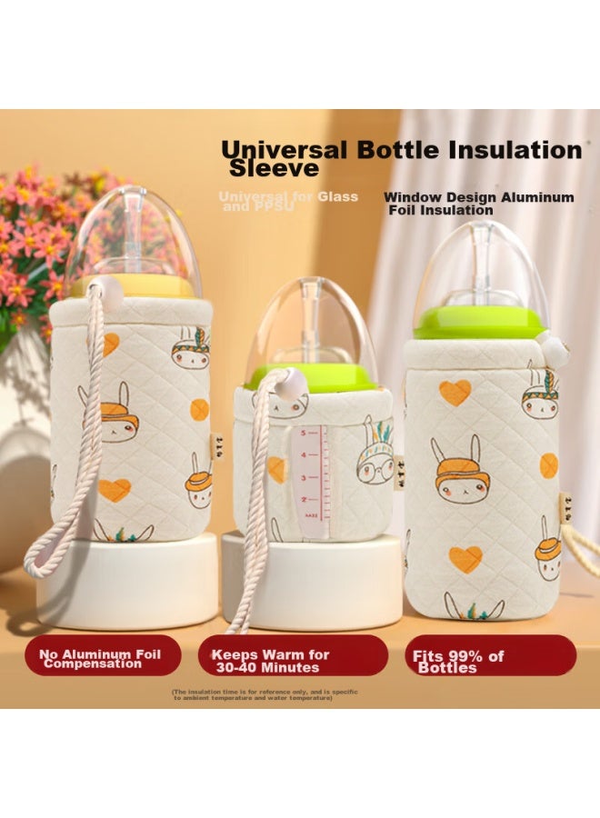 Bao Shi Baoshi Milk Bottle Insulation Sleeve, Universal Fit For Pigeon And Hegens, Thickened Milk Warmer, Night Feeding Aid, Portable And Washable - 240ml - Image 1