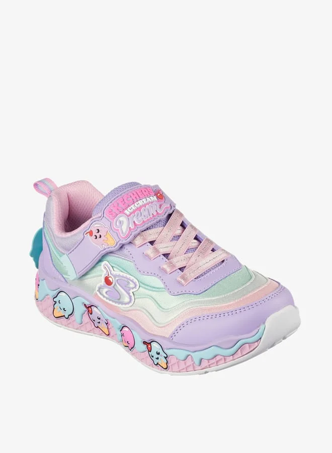 SKECHERS Girls' Embossed Walking Shoes with Hook and Loop Closure
