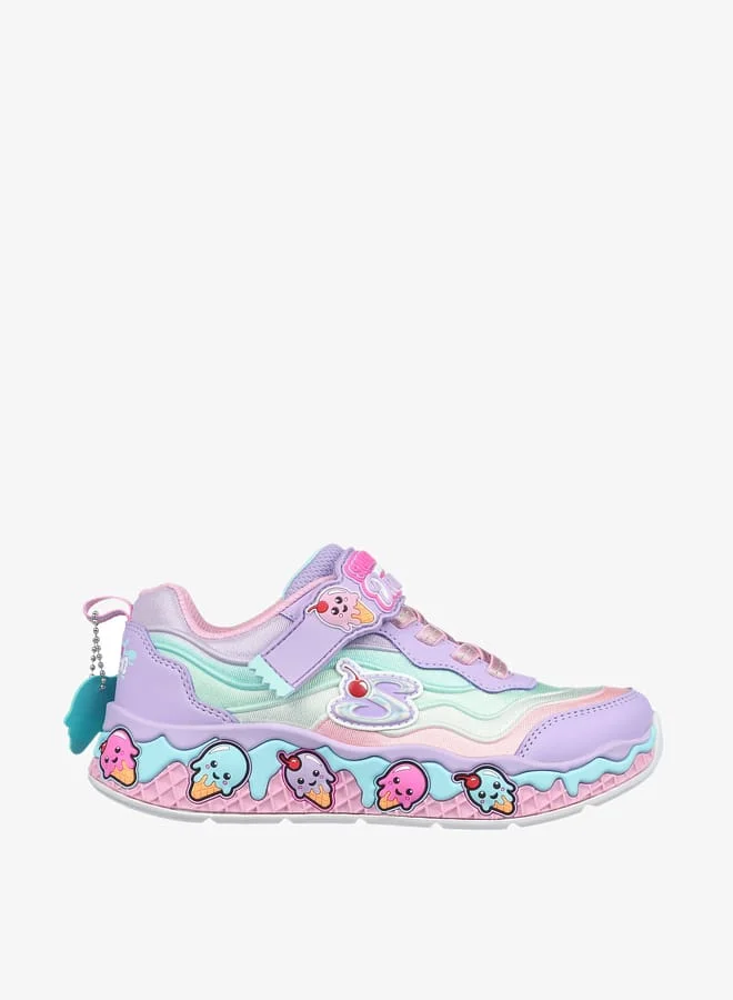 SKECHERS Girls' Embossed Walking Shoes with Hook and Loop Closure