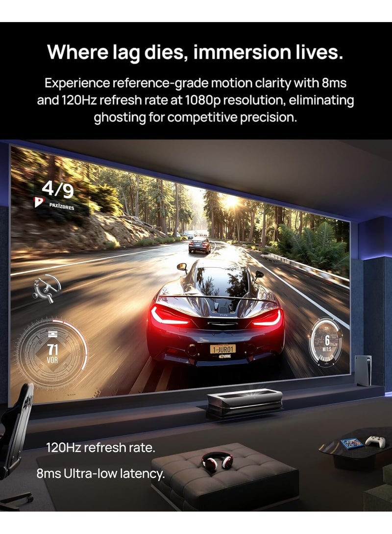 AWOL Vision بروجيكتور AWOL VISION LTV-3000 Pro 4K 3D فائق القصر ثلاثي الليزر، 3000 لومن مع Dolby Vision و Atmos، HDR10+، 150" بروجيكتور تلفاز ليزر منزلي UST (يتضمن Fir TV Stick 4K Max) - Image 5