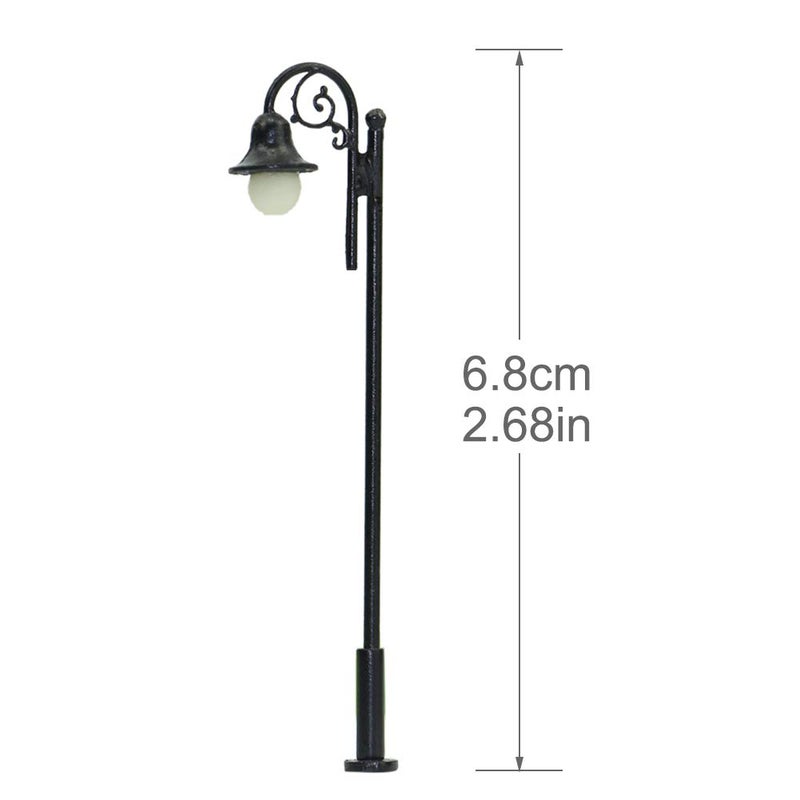 Evemodel Evemodel LYM39 10pcs Model Railway Train Lamp Post Street Lights HO OO Scale LEDs NEW  - Image 2